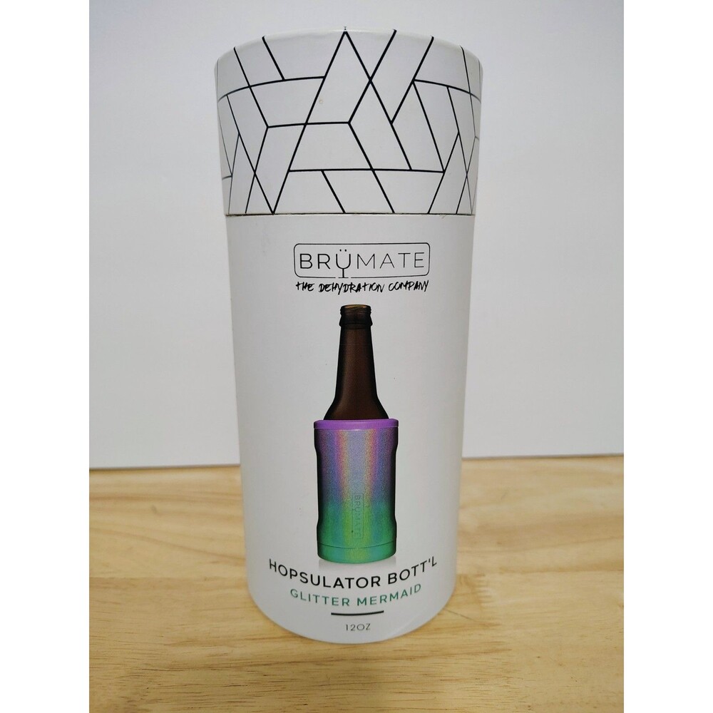 Brumate Hopsulator Bott'l Bottle Cooler 12 oz Drink Holder Glitter Mermaid New